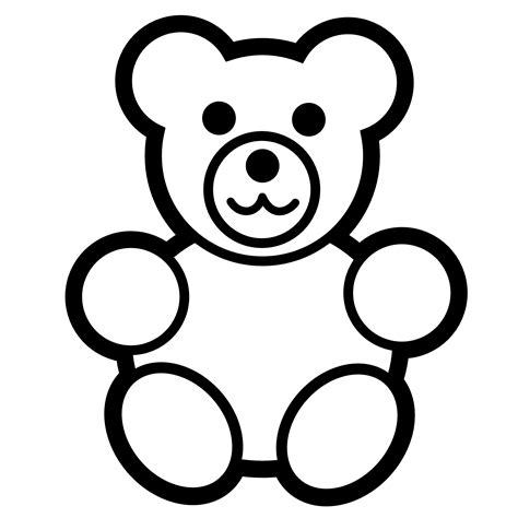 Teddy Bear Outline for Crafting and Design