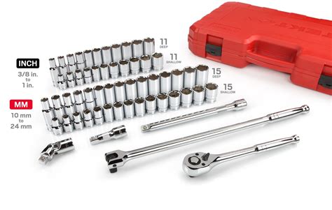 Tekton 1 2 Inch Drive Socket Set Inch Metric 6 Point 3 8 Inch 1