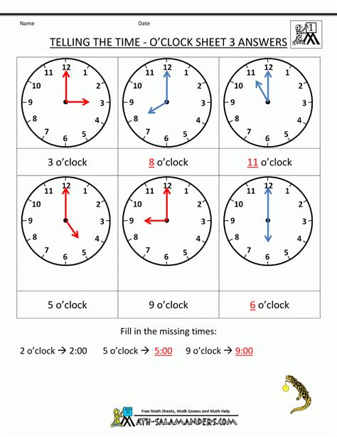 Telling The Time Worksheets Printable Worksheets For Kindergarten