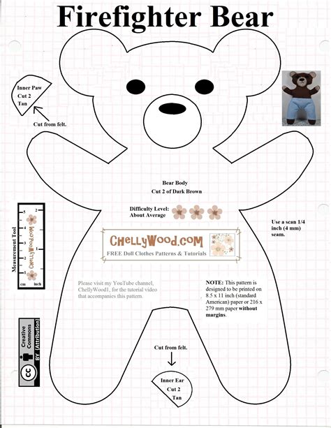 Template Free Printable Easy Teddy Bear Pattern