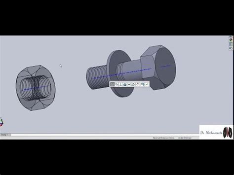 Temporary Fastener Nut Amp Bolt Assembly By Using Solid Works Youtube