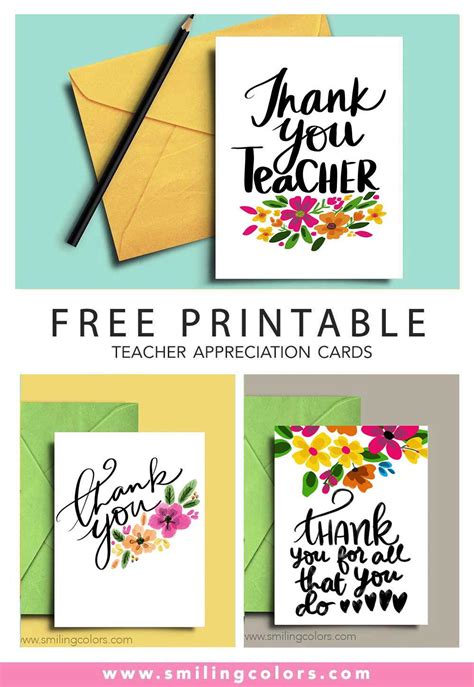 Thank You Teacher A Set Of Free Printable Note Cards Favecrafts Com