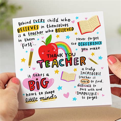 Thank You Teacher Card Messages