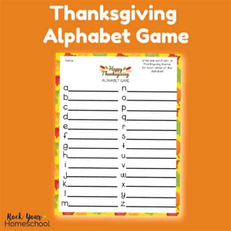 Thanksgiving Alphabet Game Rock Your Homeschool