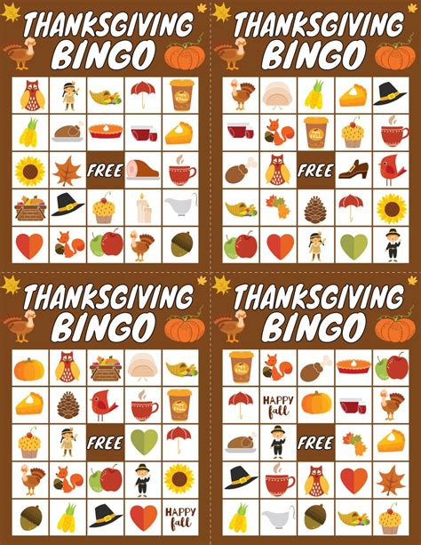 Free Printable Thanksgiving Bingo Game for Family Fun - Military and ...