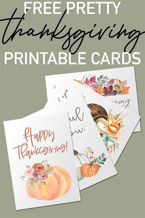 Thanksgiving Cards Printable Set 10 Free Thanksgiving Cards