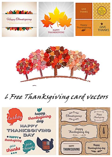 Thanksgiving Day Cards Vector Free Download