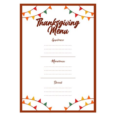 Thanksgiving Menu Card Templates 13 Free Pdf Printables Printablee