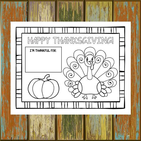 Thanksgiving Place Mats For Kids Free Printable Brilliant Little Ideas