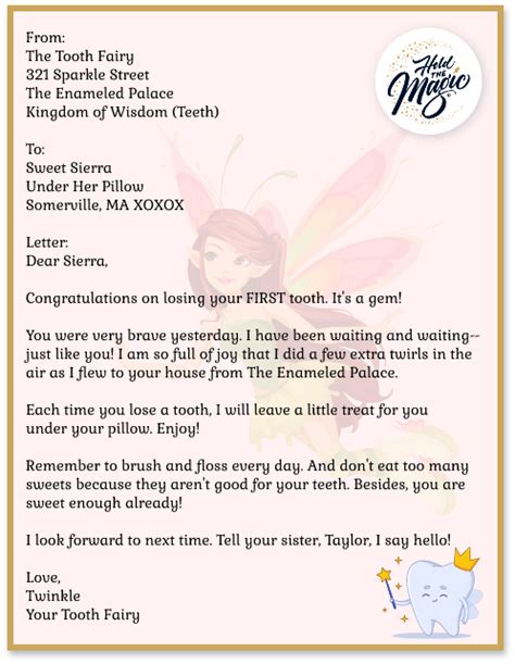 The 10 Best Tooth Fairy Letter Templates Review Hold The Magic