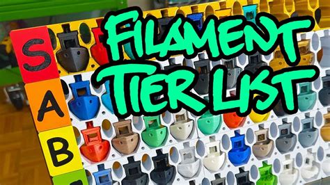 The 3D Filament Tier List Which Should You Use Youtube