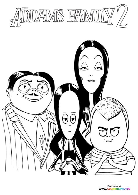 The Addams Family Family Drawing Addams Family Family Coloring Pages