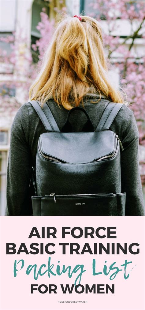 The Back Of A Woman S Backpack With Text Reading Air Force Basic