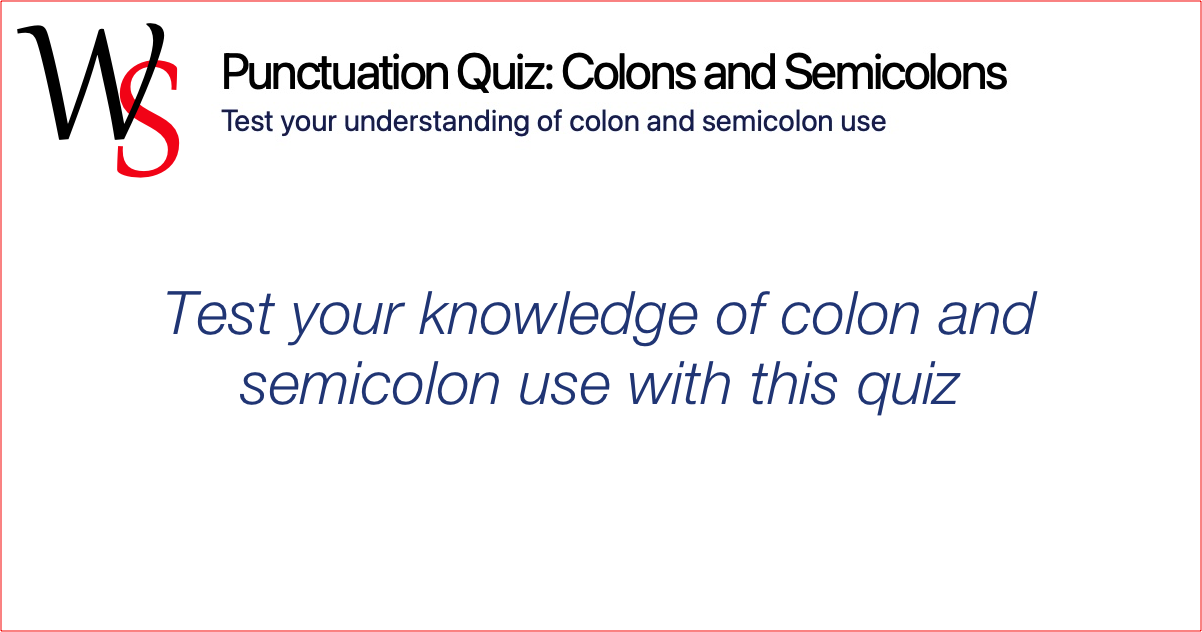 The Colon Punctuation Writing Support