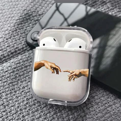 The Creation Of Adam Case Art Hands Airpods Case Covers For Airpods Pro Clear Case Michelangelo