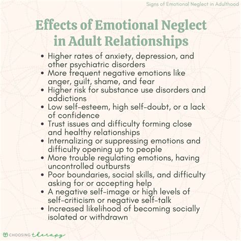 The Effects Of Emotional Neglect In Adult Relationships