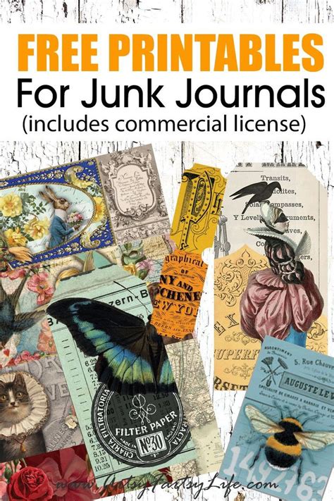 The Free Printables For Junk Journals Includes Commercial Licensees And Vintage Postcards