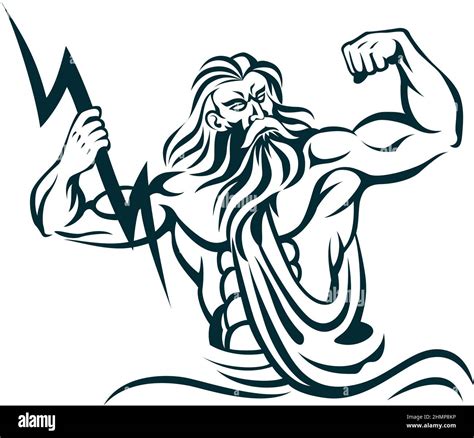 The God Zeus Holding The Lightning Stock Vector Image Art Alamy