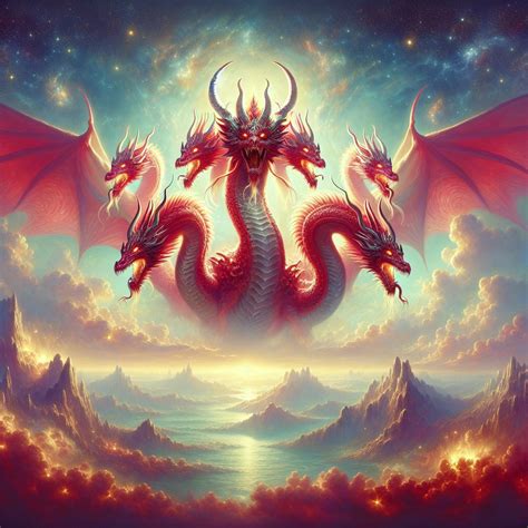 The Great Red Dragon With 7 Heads And 10 Horns Revelation 12 7