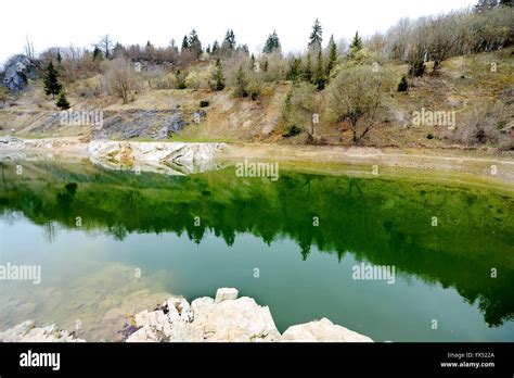 The Lake Blauer See In The Harz Mountains Germany Near City Of