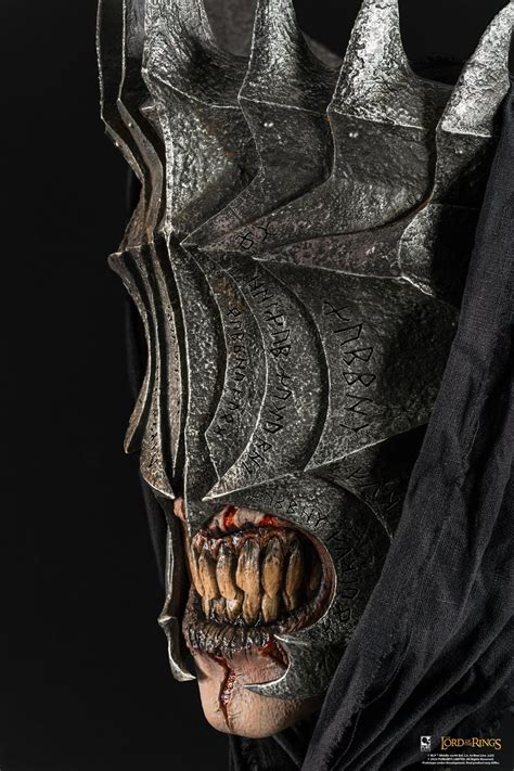 The Lord Of The Rings Mouth Of Sauron Art Mask Exclusive Edition With Mordor Gate Tower Base