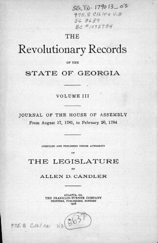 The Revolutionary Records Of The State Of Georgia V 3