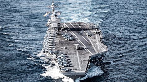 The Uss Gerald R Ford The World S Largest Warship Is Seen At