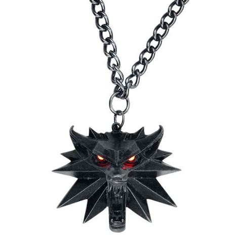 The Witcher Wild Hunt Medallion With Led Eyesunisexe Collier Couleur