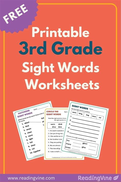 Third Grade Sight Words Readingvine