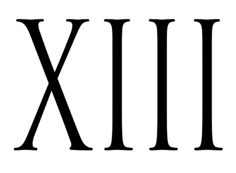 Thirteenth Xiii 13 Roman Numerals Roman Numeral Thirteen