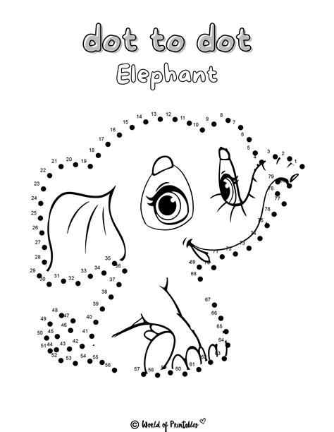 This Elephant Dot To Dot Activity Is So Cute And Kids Love Completing It There Are 35 Different