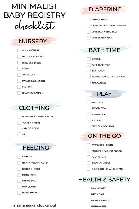 This Is The Ultimate Minimalist Baby Registry Checklist Printable Pdf This List Covers The