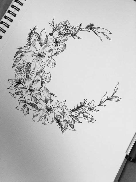 This Ones For Me Floral Moon Design Tattoos Flower Tattoos