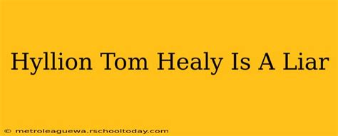 5 Reasons Thomas Healy is a Joke