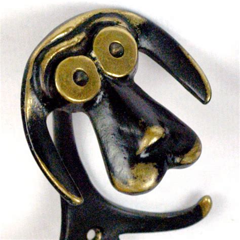 Three Brass Dog Cloth Hooks By Walter Bosse For Sale At 1Stdibs