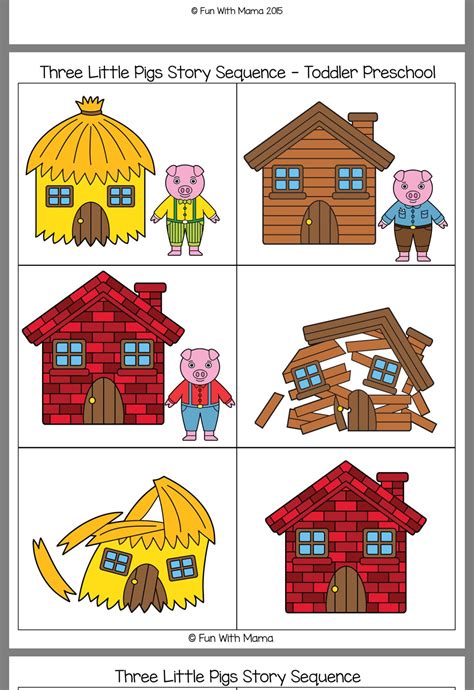 Three Little Pigs Story Printable for Kids