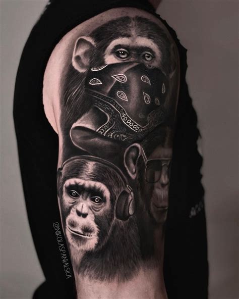 Three Wise Monkeys By Scott Of Majestic Tattoo In Tucson Az Tattoos