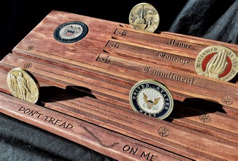 Three Wooden Plaques With Different Presidential Coins On Them And The