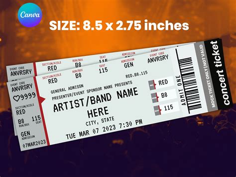 Ticketmaster Ticket Template