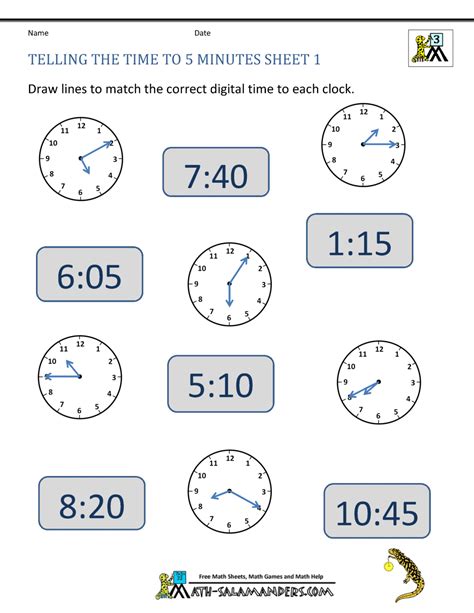 Time Worksheet Grade 3