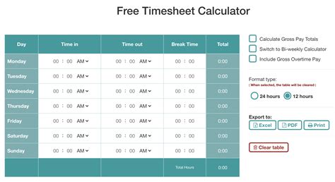 Timesheet Calculator