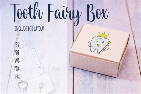 Tooth Fairy Crown Box Svg Png Pdf