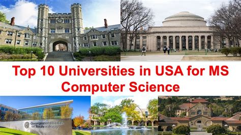 Top 10 Universities In Usa For Ms In Computer Science New Ranking Youtube