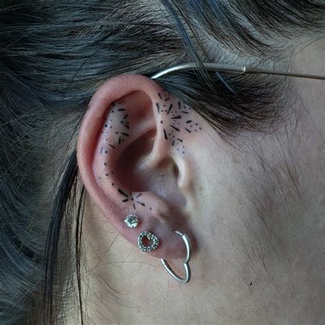 Top 100 Best Ear Tattoos For Women Earlobe Design Ideas