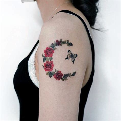 Top 100 Best Flower Moon Tattoos For Women Floral Design Ideas