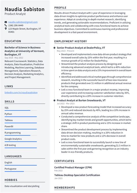 Top 16 Product Analyst Resume Objective Examples Resumecat