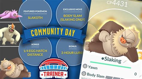 Top 5 Tips To Maximize Shiny Slakoth Community Day Body Slam Slaking