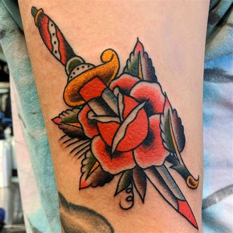 Top 69 Best Rose And Dagger Tattoo Ideas 2021 Inspiration Guide