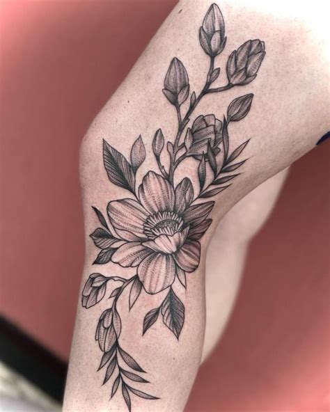 Top 73 Knee Flower Tattoos Best In Cdgdbentre