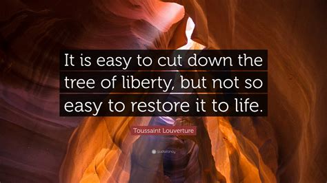 Toussaint Louverture Quote It Is Easy To Cut Down The Tree Of Liberty